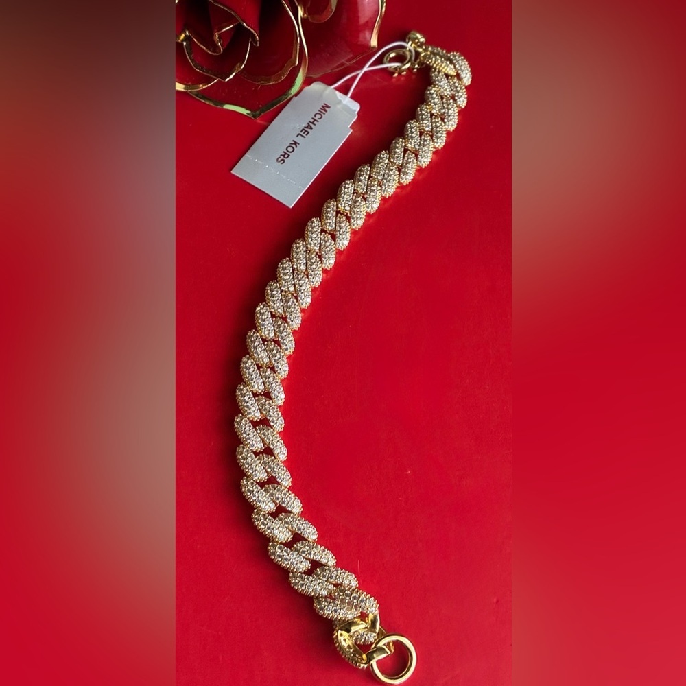Michael Kors Gold Textured Bracelet, 925 Silver bracelet. - Picture 6 of 8